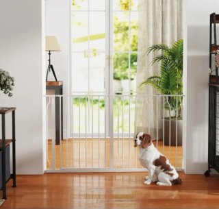 Barrera extensible blanca para perros/bebés