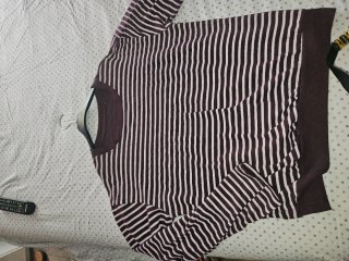 Sudadera rayas burdeos y blanco nueva