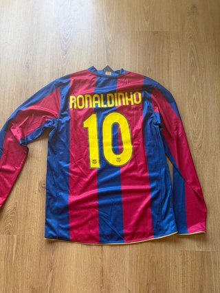 Camiseta Barça Ronaldinho 10 Manga Larga