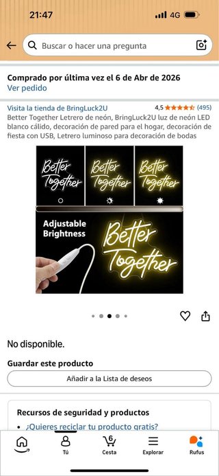 Letrero LED Better Together