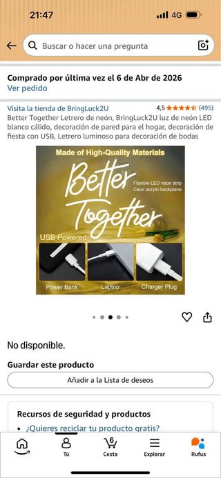 Letrero LED Better Together