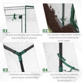 Invernadero Jardín 100x50x150cm Puerta Enrollable