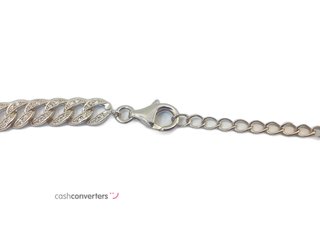 cadena plata 925mm con piedra con circonita 19.5cm