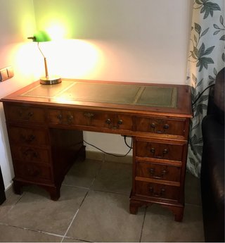 Escritorio mesa despacho madera y piel