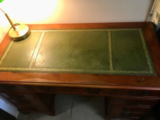 Escritorio mesa despacho madera y piel