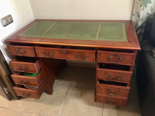 Escritorio mesa despacho madera y piel