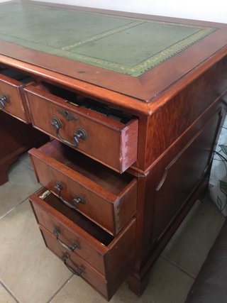 Escritorio mesa despacho madera y piel