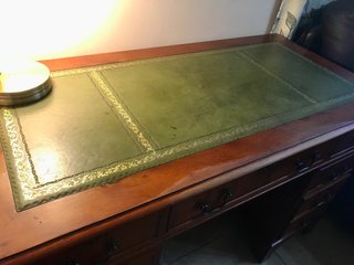 Escritorio mesa despacho madera y piel