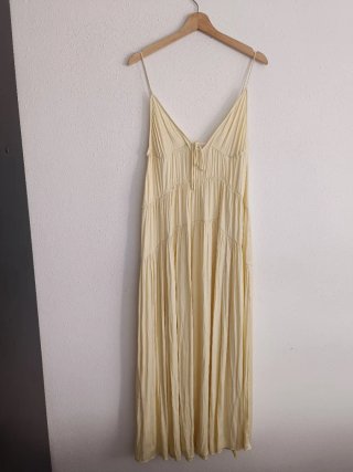 Vestido largo satinado fruncidos Zara talla XS/S