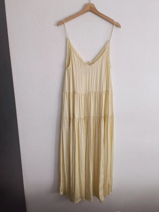 Vestido largo satinado fruncidos Zara talla XS/S
