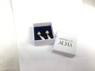 pendientes oro 18k con piedra con cuarzo
