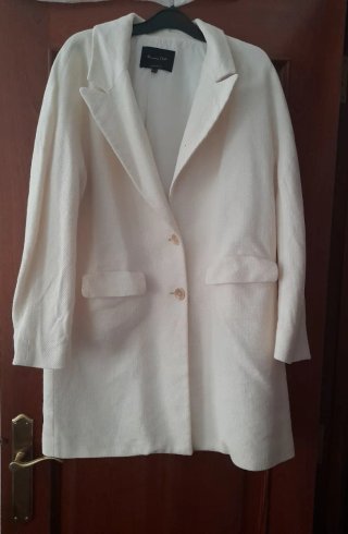 Abrigo largo Massimo Dutti blanco