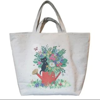 Bolso Tote Gran Capacidad Gato Flores