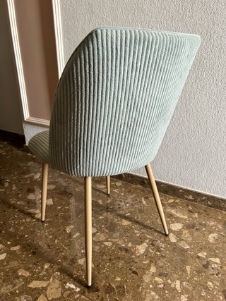 Juego 4 sillas de comedor aguamarina patas madera