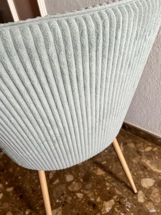 Juego 4 sillas de comedor aguamarina patas madera