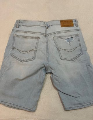 Pull and Bear Vaqueros Cortos Rotos Azules 40 L
