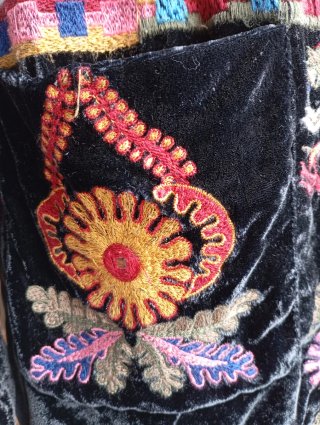 Kimono Zara Talla M/S Bordado Negro Multicolor