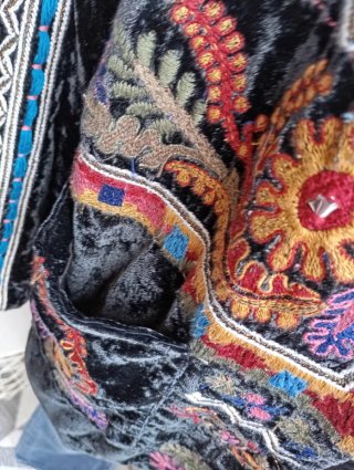 Kimono Zara Talla M/S Bordado Negro Multicolor