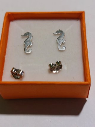 Pendientes pequeños de plata ley