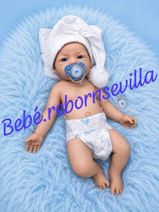 Muñeco Bebé Reborn Silicona Platino Completo Niño