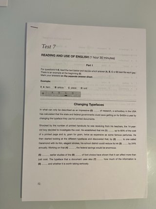 Modelo exámenes C1 ADVANCED para preparación.
