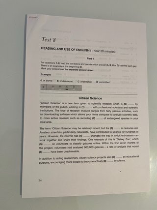 Modelo exámenes C1 ADVANCED para preparación.