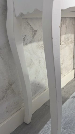 Consola de entrada y espejo blanco
