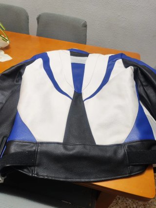 Chaqueta Moto Racing Blanca y Azul