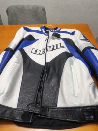 Chaqueta Moto Racing Blanca y Azul