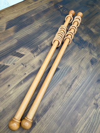 Barras de cortina de madera con anillas