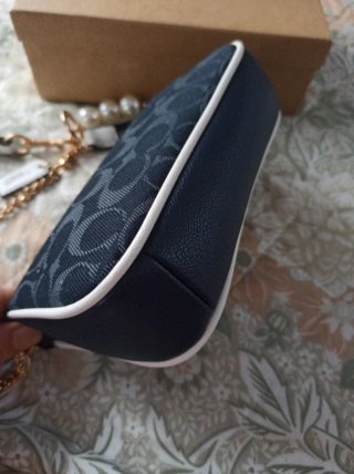 Bolso Mini Denim Coach Azul y Dorado
