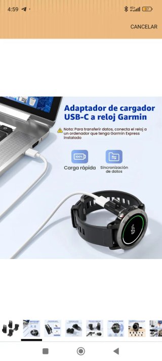 Adaptador USB-C a Cargador Reloj Garmin