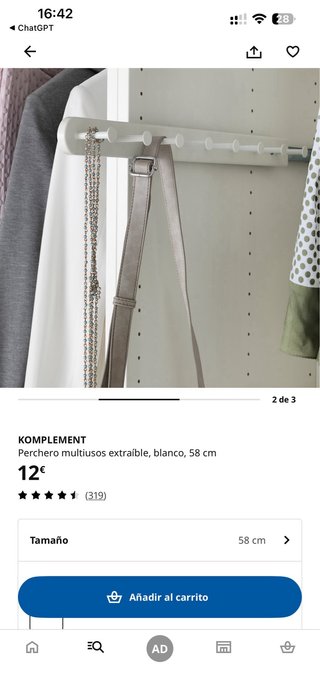 Armario Pax 100cm Ikea Blanco con accesorios