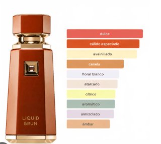 Perfume Liquid Brun Marrón y Dorado