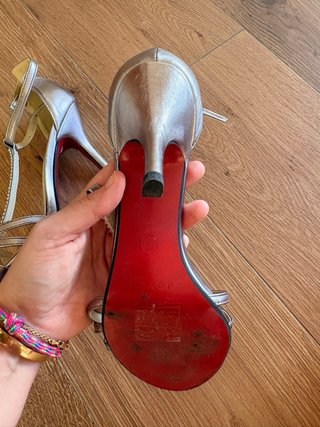 Sandalias de tacón fiesta/plateadas