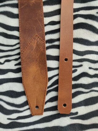 Correa 100% cuero Pull-Up marrón, guitarra o bajo
