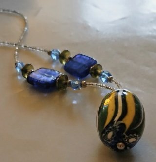 Collana in perle di  Murano con Murrina