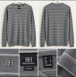Jersey Pedro del Hierro Rayas Gris Talla L