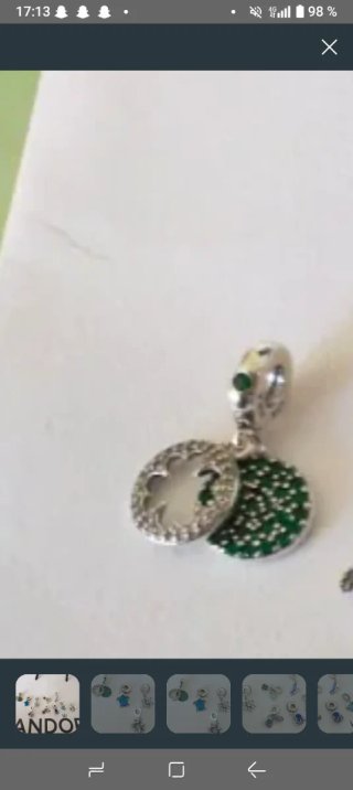 2 Charms Pandora Plata y Verde