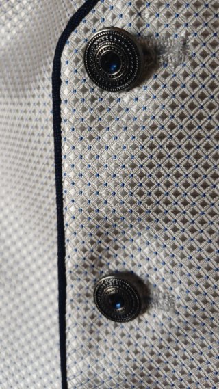 Chaleco Lino Clemente talla 54 XL gris plata.
