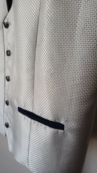Chaleco Lino Clemente talla 54 XL gris plata.