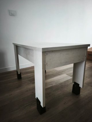 Mesa centro blanca efecto madera