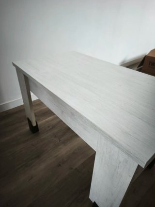 Mesa centro blanca efecto madera