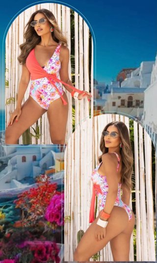 Bañador brasileño estampado floral