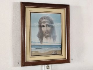 Cuadro Jesús con mar y barca