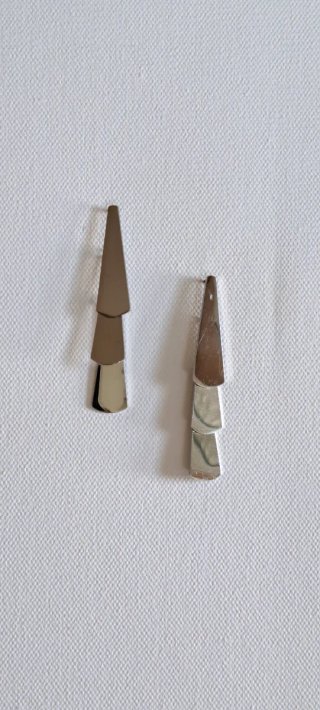 Pendientes largos plateados
