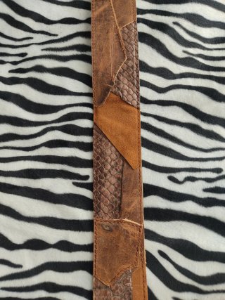 Correa patchwork 100% cuero, guitarra o bajo