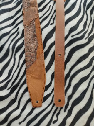 Correa patchwork 100% cuero, guitarra o bajo