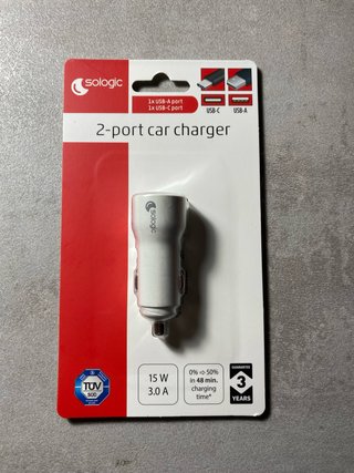 Caricatore auto Sologic 2 porte USB-A/USB-C