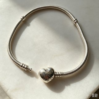 Pulsera Cadena Serpiente Corazón Plata 18cm